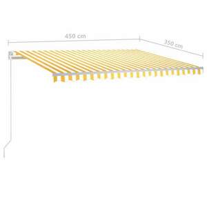 vidaXL sárga-fehér szélérzékelős és LED-es napellenző 4, 5 x 3, 5 m kép