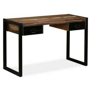 vidaXL tömör újrahasznosított fa íróasztal 2 fiókkal 120 x 50 x 76 cm kép