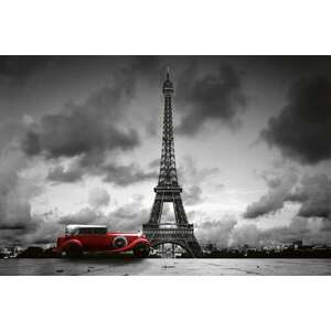Eiffel-torony piros autóval, poszter tapéta 375*250 cm kép