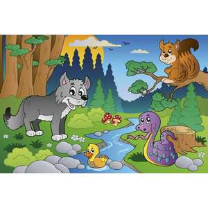 Az erdő állatai, poszter tapéta 375*250 cm kép