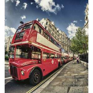 Piros busz Londonban, poszter tapéta 225*250 cm kép