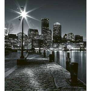 Fekete-fehér éjszakai városkép, poszter tapéta 225*250 cm kép