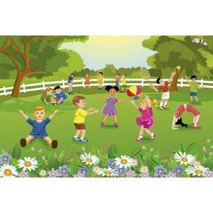 Gyerekek a kertben, poszter tapéta 375*250 cm kép