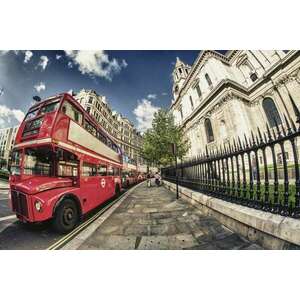 Piros busz Londonban, poszter tapéta 375*250 cm kép