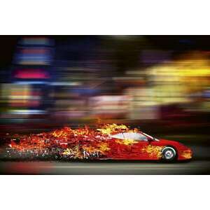 Tüzes autó, poszter tapéta 375*250 cm kép