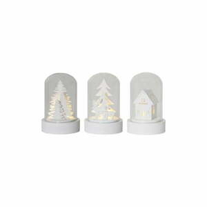 Fehér fénydekoráció készlet karácsonyi mintával 3 db-os ø 5, 5 cm Kupol – Star Trading kép