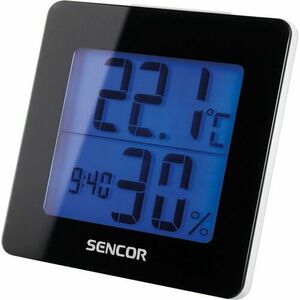Óra hőmérővel és páratartalom mérővel kép
