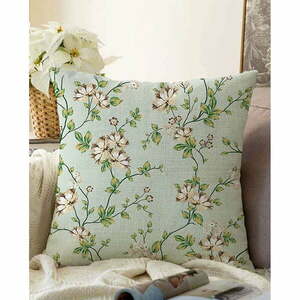 Blooming zöld pamut keverék párnahuzat, 55 x 55 cm - Minimalist Cushion Covers kép