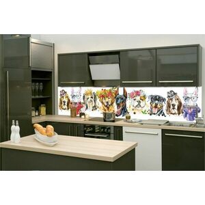 Öntapadó konyha fotótapéta kutyusok kép
