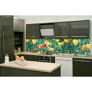 Öntapdó tapéta konyhába tulipánok kép
