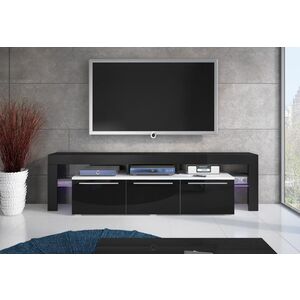 RTV BACON 150 Plus TV asztal, fehér/magasfényű fekete kép