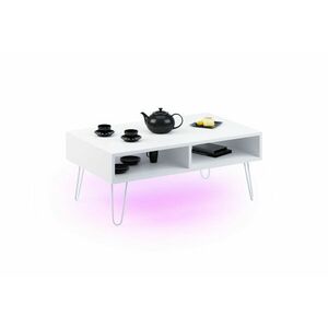 ATOS dohányzóasztal, 100x45x60, fehér + LED kép