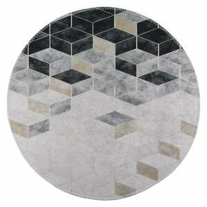 Fehér-szürke mosható kerek szőnyeg ø 120 cm – Vitaus kép