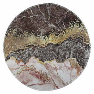 Barna-aranyszínű mosható kerek szőnyeg ø 100 cm – Vitaus kép