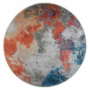 Kék-narancssárga mosható kerek szőnyeg ø 80 cm – Vitaus kép
