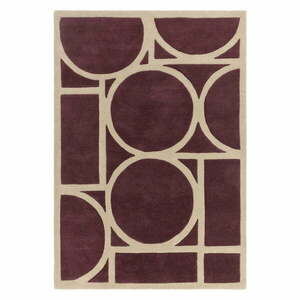 Sötétbarna gyapjú szőnyeg 160x230 cm Metro Plum – Asiatic Carpets kép