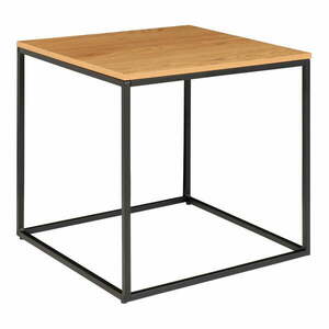 Vita tárolóasztal fekete acél kerettel és tölgyfa dekor asztallappal, 45 x 45 cm - House Nordic kép