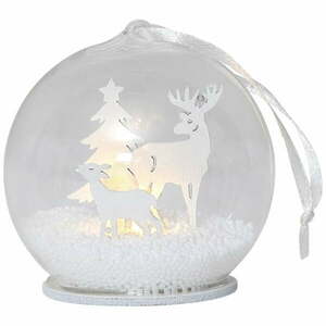 Fehér fénydekoráció karácsonyi mintával ø 8 cm Fauna – Star Trading kép