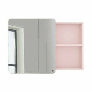 Rózsaszín fali-tükrös fürdőszoba szekrény 80x58 cm Color Bath – Tom Tailor kép