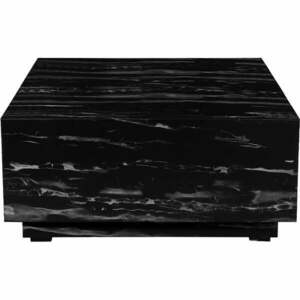 Fekete dohányzóasztal márvány dekorral 100x100 cm Vito - Støraa kép