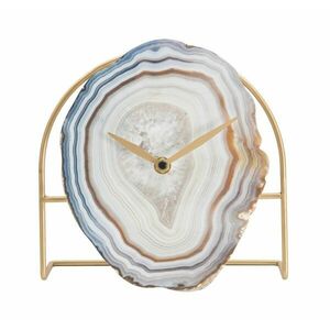 Asztali óra, kristály mintával fehér, arany, kék - GEODE - Butopêa kép