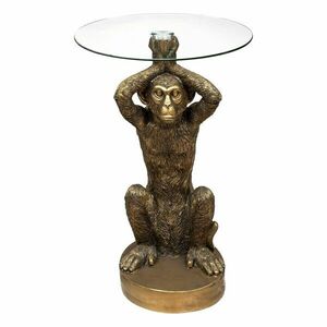 Lerakóasztal, majom, üveg lappal, bronz - KONG - Butopêa kép