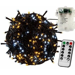 VOLTRONIC® Fényfüzér 50 LED Fehér mix sötét + vezérlő kép