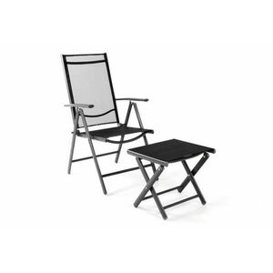Kerti szék összecsukható GARTH + lábtartó - fekete kép