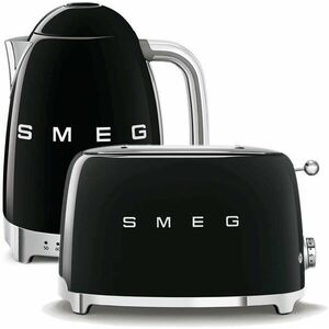 vízforraló SMEG 50's Retro Style 1, 7l LED kijelző fekete + kenyérpirító SMEG 50's Retro Styl kép