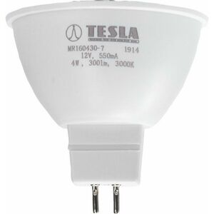 Tesla - LED izzó GU5, 3 MR16, 4W, 12V, 300lm, 25 000h, 3000K meleg fehér, 100° kép