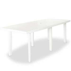 vidaXL fehér műanyag kerti asztal 210 x 96 x 72 cm kép