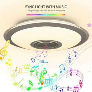 Luxury UFO Bluetooth Mennyezeti Lámpa 53cm RGB Színes Hangszóróva... kép
