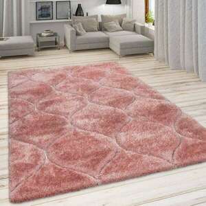 Bozontos szőnyeg Hochflor hullámok-minta rózsaszín pink, modell 2... kép