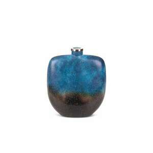 Caren dekor váza Kék/barna üveg 27x10x34 cm kép