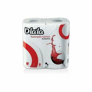Olala konyha kéztörlő 3 rétegű fehér 2x70lap, 15 csomag/zsák kép