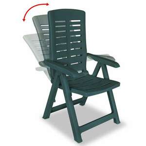 6 db zöld dönthető műanyag kerti szék kép