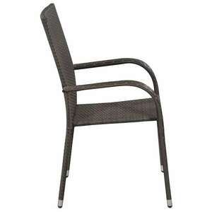 6 db barna rakásolható polyrattan kültéri szék kép