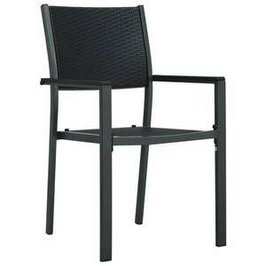 4 db fekete rattan hatású műanyag kerti szék kép