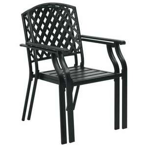 2 db fekete rakásolható acél kültéri szék kép