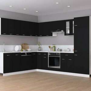 Fekete forgácslap szekrény hűtőhöz 60 x 57 x 207 cm kép