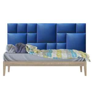Műbőr falvédő-65 faldekoráció, falvédő ágy mellé (200x75 cm), kék... kép