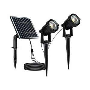 V-TAC leszúrható 2 darab napelemes kerti LED lámpa, fekete házzal... kép