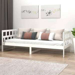 vidaXL fehér tömör fenyőfa kanapéágy 90 x 200 cm kép