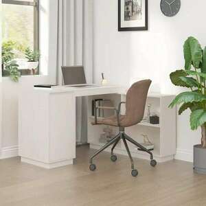 vidaXL fehér tömör fenyőfa íróasztal 110x50x75 cm kép