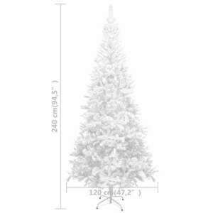 vidaXL fehér műkarácsonyfa LED fényekkel és gömbszettel L 240 cm kép