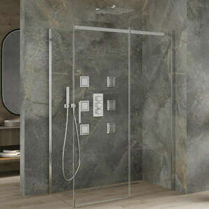 Mexen Omega 130x80 aszimmetrikus szögletes tolóajtós zuhanykabin... kép