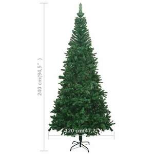 vidaXL zöld műkarácsonyfa LED fényekkel és gömbszettel L 240 cm kép