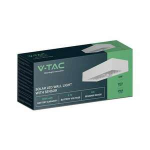 V-TAC napelemes tégla alakú fali lámpa, 6W, természetes fehér, sz... kép