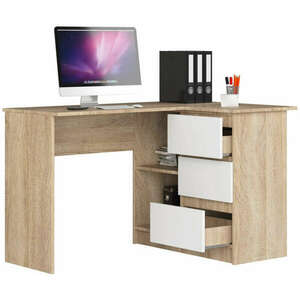 Sarok íróasztal - Akord Furniture - 124 cm - sonoma tölgy / fehér kép