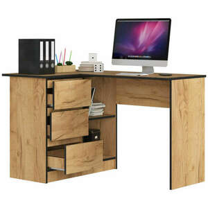 Sarok íróasztal - Akord Furniture - 124 cm - kézműves tölgy (bal) kép
